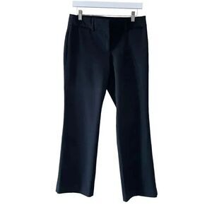 Loft Marisa Mid-Rise Black Front Straight Leg Mid Rise Slacks 4P #1576